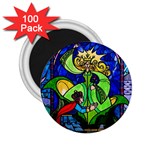 Beauty And The Beast Stained Glass Rose 2.25  Magnets (100 pack) 