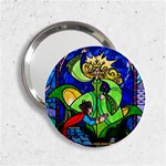 Beauty And The Beast Stained Glass Rose 2.25  Handbag Mirrors
