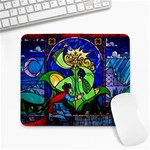 Beauty And The Beast Stained Glass Rose Large Mousepad