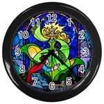 Beauty And The Beast Stained Glass Rose Wall Clock (Black)