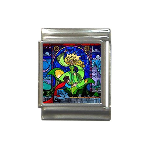 Beauty And The Beast Stained Glass Rose Italian Charm (13mm) from ArtsNow.com Front