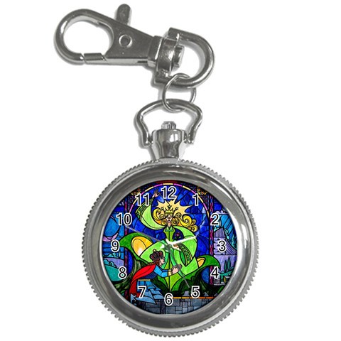 Beauty And The Beast Stained Glass Rose Key Chain Watches from ArtsNow.com Front