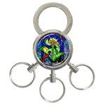 Beauty And The Beast Stained Glass Rose 3-Ring Key Chain