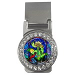 Beauty And The Beast Stained Glass Rose Money Clips (CZ) 