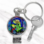 Beauty And The Beast Stained Glass Rose Nail Clippers Key Chain