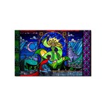 Beauty And The Beast Stained Glass Rose Sticker (Rectangular)