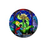 Beauty And The Beast Stained Glass Rose Magnet 3  (Round)