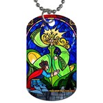 Beauty And The Beast Stained Glass Rose Dog Tag (One Side)