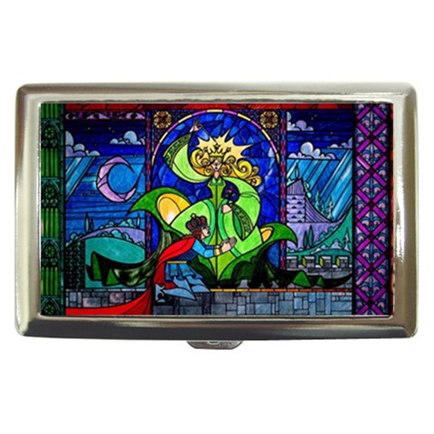 Beauty And The Beast Stained Glass Rose Cigarette Money Case from ArtsNow.com Front