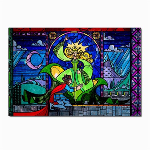 Beauty And The Beast Stained Glass Rose Postcard 4 x 6  (Pkg of 10) from ArtsNow.com Front