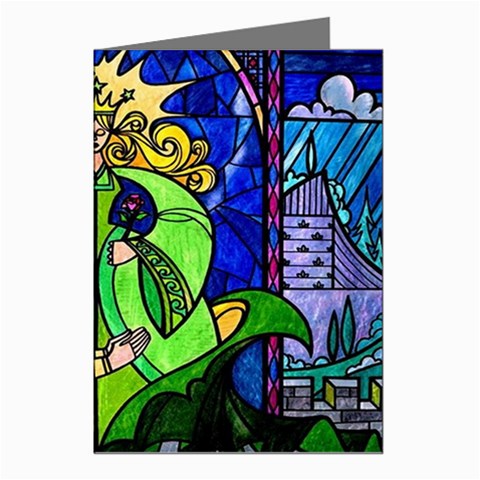 Beauty And The Beast Stained Glass Rose Greeting Cards (Pkg of 8) from ArtsNow.com Left