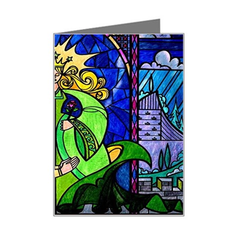 Beauty And The Beast Stained Glass Rose Mini Greeting Card from ArtsNow.com Left