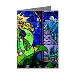 Beauty And The Beast Stained Glass Rose Mini Greeting Card