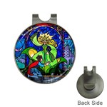 Beauty And The Beast Stained Glass Rose Hat Clips with Golf Markers