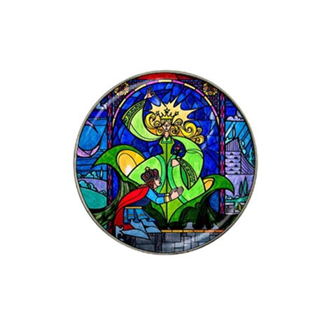 Beauty And The Beast Stained Glass Rose Hat Clip Ball Marker from ArtsNow.com Front