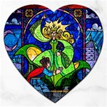 Beauty And The Beast Stained Glass Rose Jigsaw Puzzle (Heart)