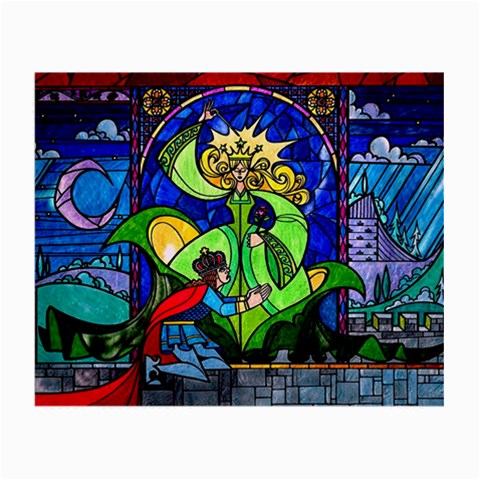 Beauty And The Beast Stained Glass Rose Small Glasses Cloth from ArtsNow.com Front