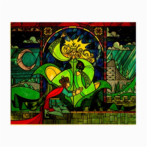 Beauty And The Beast Stained Glass Rose Small Glasses Cloth from ArtsNow.com Front