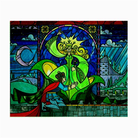 Beauty And The Beast Stained Glass Rose Small Glasses Cloth from ArtsNow.com Front