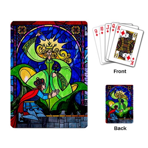 Beauty And The Beast Stained Glass Rose Playing Cards Single Design (Rectangle) from ArtsNow.com Back