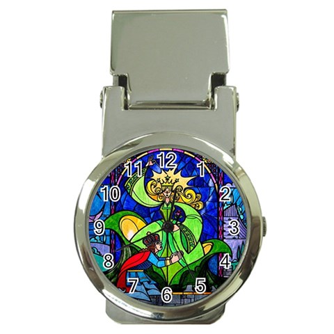 Beauty And The Beast Stained Glass Rose Money Clip Watches from ArtsNow.com Front