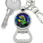 Beauty And The Beast Stained Glass Rose Bottle Opener Key Chain