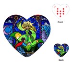 Beauty And The Beast Stained Glass Rose Playing Cards Single Design (Heart)
