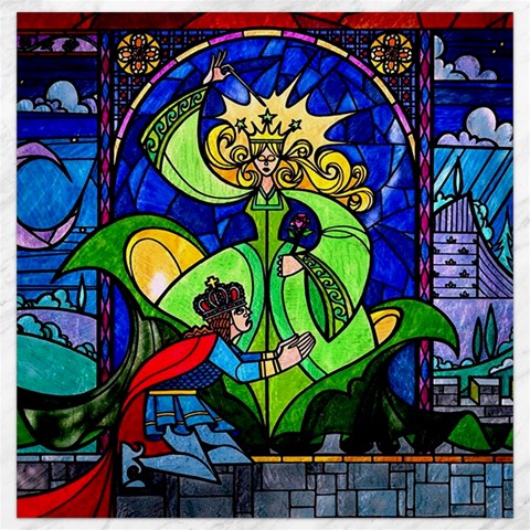 Beauty And The Beast Stained Glass Rose Canvas 16  x 16  from ArtsNow.com 15.2 x15.41  Canvas - 1