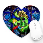 Beauty And The Beast Stained Glass Rose Heart Mousepad