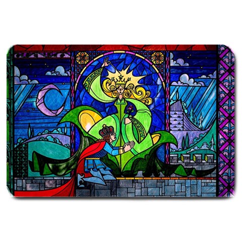 Beauty And The Beast Stained Glass Rose Large Doormat from ArtsNow.com 30 x20  Door Mat