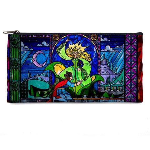 Beauty And The Beast Stained Glass Rose Pencil Case from ArtsNow.com Front