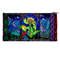 Beauty And The Beast Stained Glass Rose Pencil Case from ArtsNow.com Back