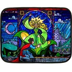 Beauty And The Beast Stained Glass Rose Two Sides Fleece Blanket (Mini)