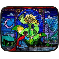 Beauty And The Beast Stained Glass Rose Two Sides Fleece Blanket (Mini) from ArtsNow.com 35 x27  Blanket Back