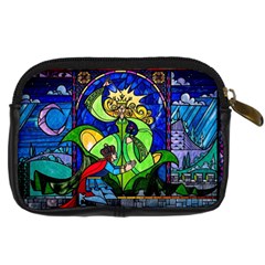 Beauty And The Beast Stained Glass Rose Digital Camera Leather Case from ArtsNow.com Back