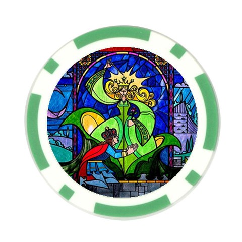Beauty And The Beast Stained Glass Rose Poker Chip Card Guard (10 pack) from ArtsNow.com Front