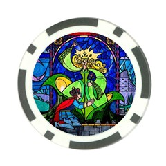 Beauty And The Beast Stained Glass Rose Poker Chip Card Guard (10 pack) from ArtsNow.com Front