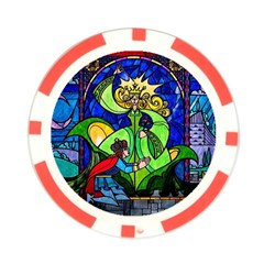 Beauty And The Beast Stained Glass Rose Poker Chip Card Guard (10 pack) from ArtsNow.com Front