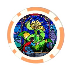 Beauty And The Beast Stained Glass Rose Poker Chip Card Guard (10 pack) from ArtsNow.com Front