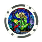 Beauty And The Beast Stained Glass Rose Poker Chip Card Guard (10 pack)