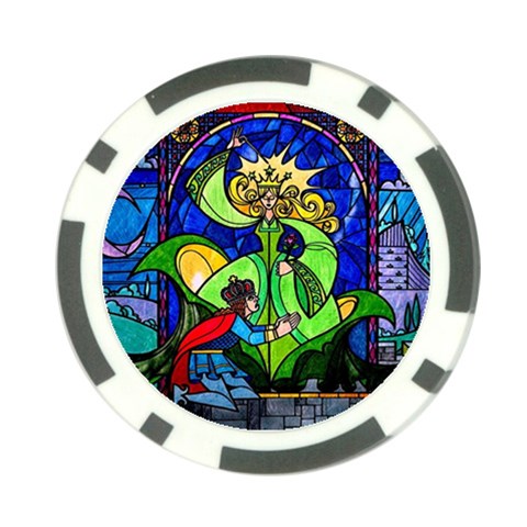 Beauty And The Beast Stained Glass Rose Poker Chip Card Guard (10 pack) from ArtsNow.com Back