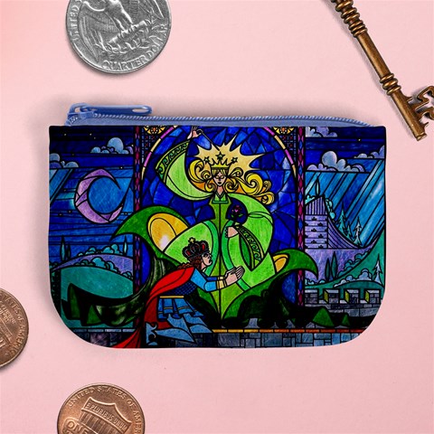 Beauty And The Beast Stained Glass Rose Mini Coin Purse from ArtsNow.com Front