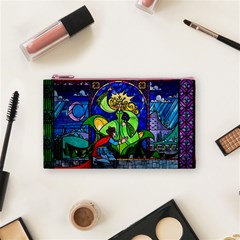 Beauty And The Beast Stained Glass Rose Cosmetic Bag (Small) from ArtsNow.com Front