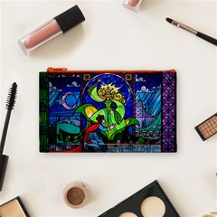 Beauty And The Beast Stained Glass Rose Cosmetic Bag (Small) from ArtsNow.com Front