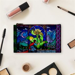 Beauty And The Beast Stained Glass Rose Cosmetic Bag (Small) from ArtsNow.com Front