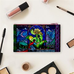 Beauty And The Beast Stained Glass Rose Cosmetic Bag (Small) from ArtsNow.com Back