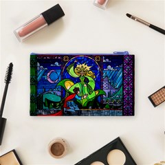 Beauty And The Beast Stained Glass Rose Cosmetic Bag (Small) from ArtsNow.com Back