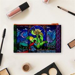 Beauty And The Beast Stained Glass Rose Cosmetic Bag (Small) from ArtsNow.com Back