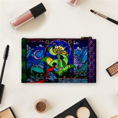 Beauty And The Beast Stained Glass Rose Cosmetic Bag (Small) from ArtsNow.com Back