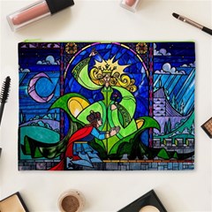 Beauty And The Beast Stained Glass Rose Cosmetic Bag (XL) from ArtsNow.com Front